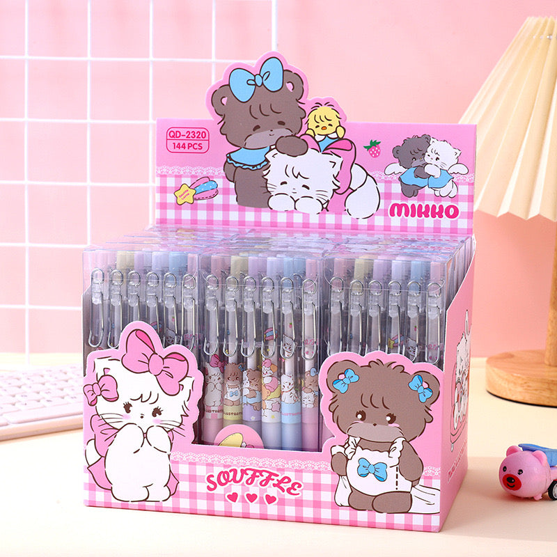 12 PCS Cartoon Unisex Pens, 0.5mm Nib Press Pen, Smooth and Comfortable