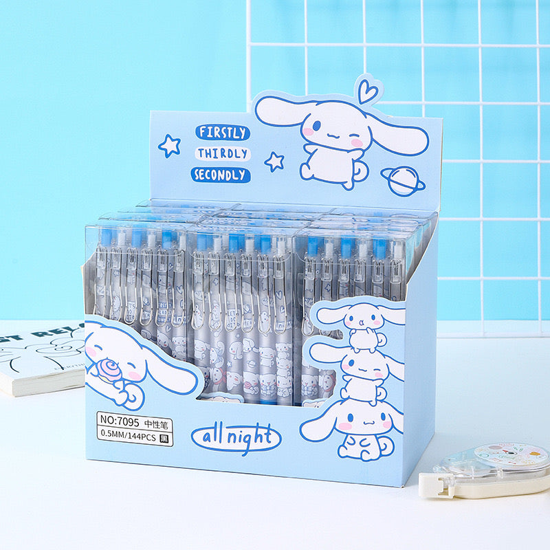 12 PCS Cartoon Unisex Pens, 0.5mm Nib Press Pen, Smooth and Comfortable