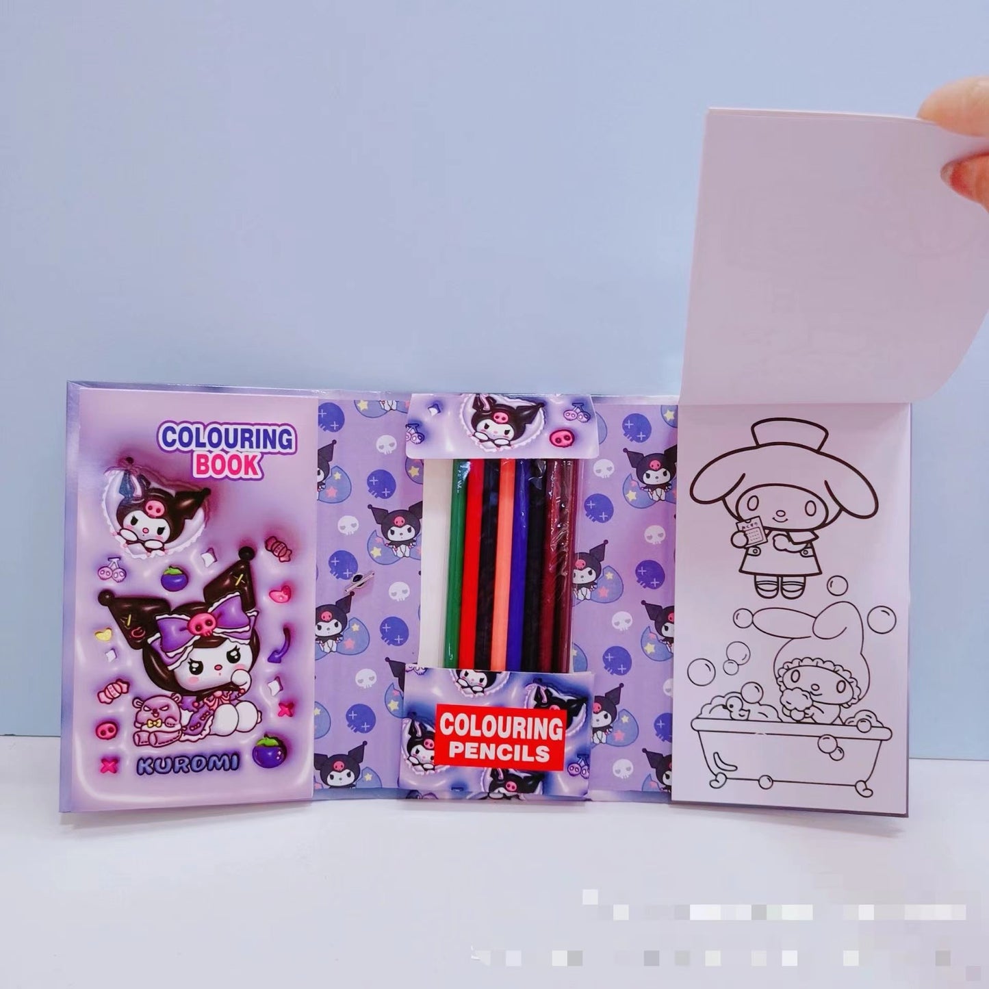 4 Character Coloring Book with Color Pencil