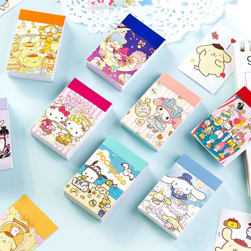 6 Pack 300 Pads/Sheets Mini Cute Stickers Set, Cartoon Memo Stickers Set for Students, Home, Office