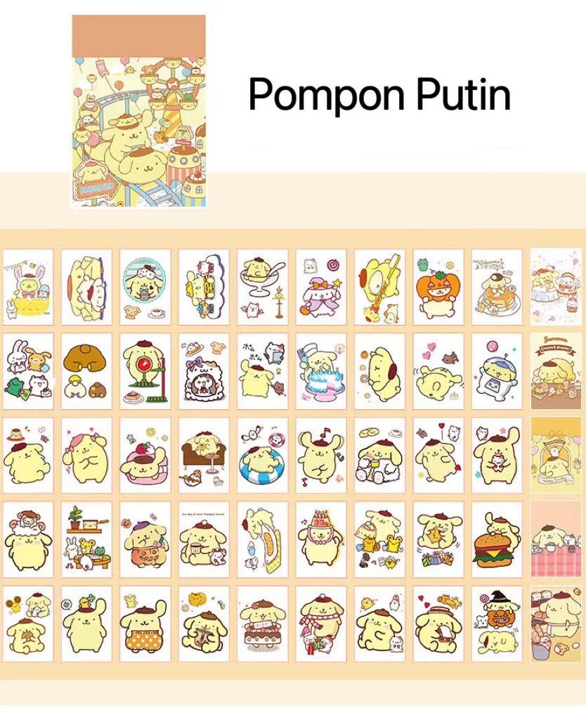 6 Pack 300 Pads/Sheets Mini Cute Stickers Set, Cartoon Memo Stickers Set for Students, Home, Office