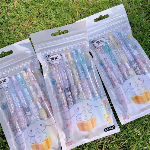 6 PCS Cartoon Unisex Pens, 0.5mm Nib Press Pen, Smooth and Comfortable