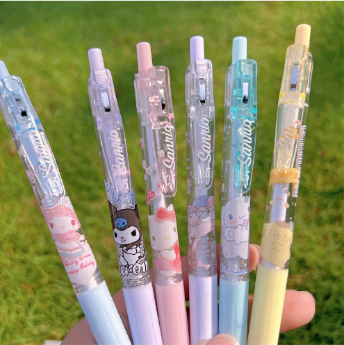 6 PCS Cartoon Unisex Pens, 0.5mm Nib Press Pen, Smooth and Comfortable