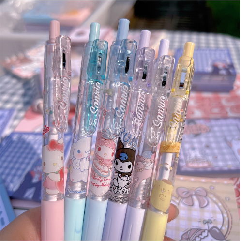 6 PCS Cartoon Unisex Pens, 0.5mm Nib Press Pen, Smooth and Comfortable