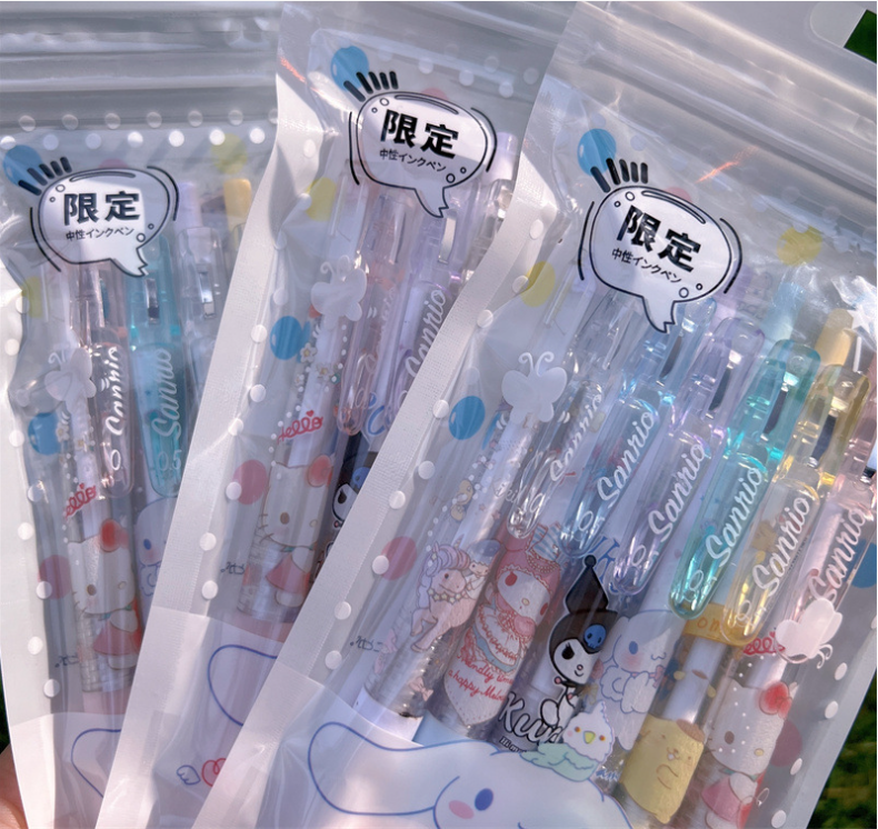 6 PCS Cartoon Unisex Pens, 0.5mm Nib Press Pen, Smooth and Comfortable