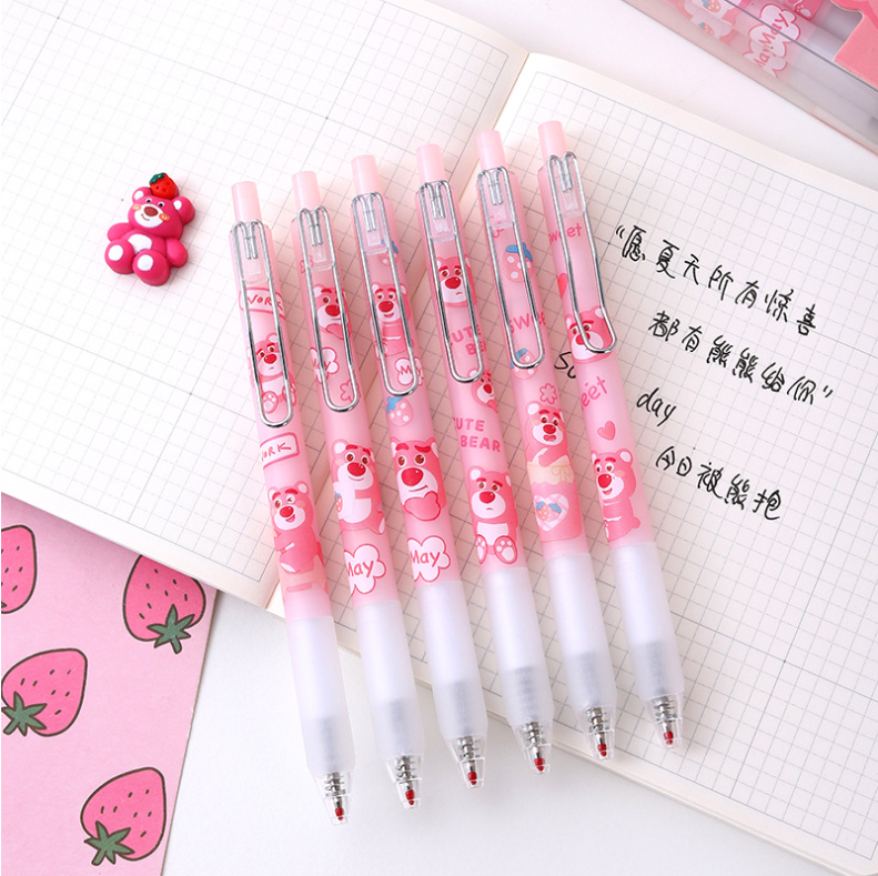 12 PCS Cartoon Unisex Pens, 0.5mm Nib Press Pen, Smooth and Comfortable