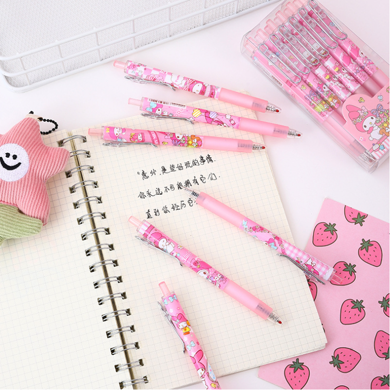 12 PCS Cartoon Unisex Pens, 0.5mm Nib Press Pen, Smooth and Comfortable