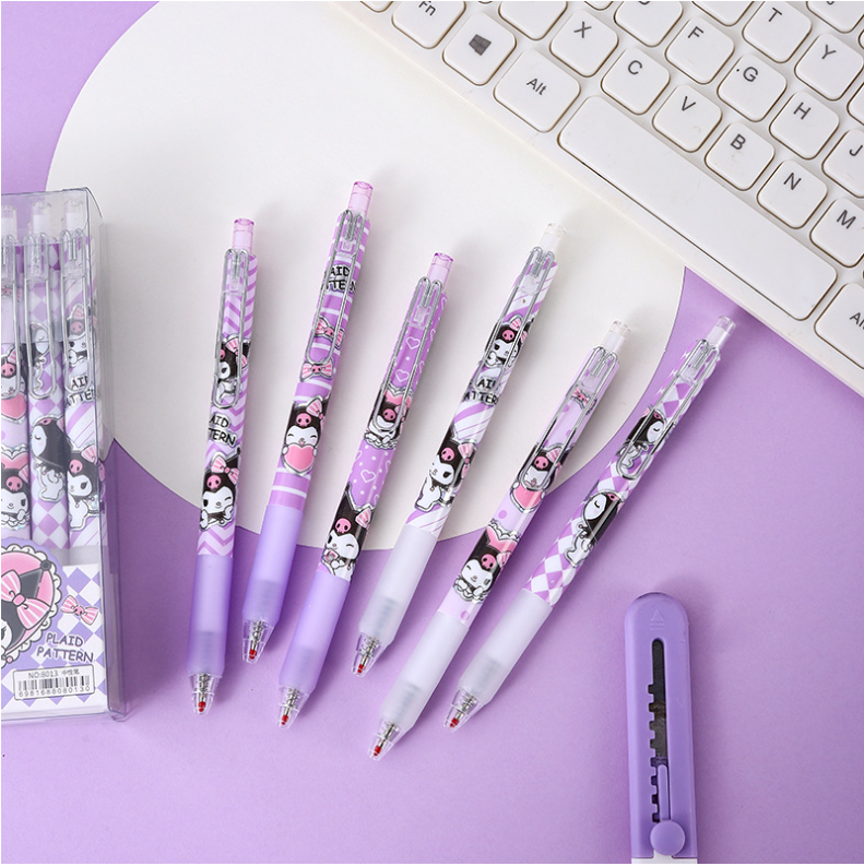 12 PCS Cartoon Unisex Pens, 0.5mm Nib Press Pen, Smooth and Comfortable
