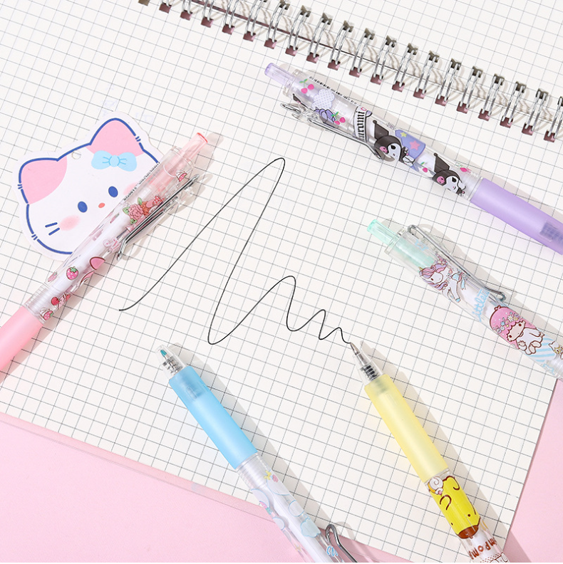 12 PCS Cartoon Unisex Pens, 0.5mm Nib Press Pen, Smooth and Comfortable