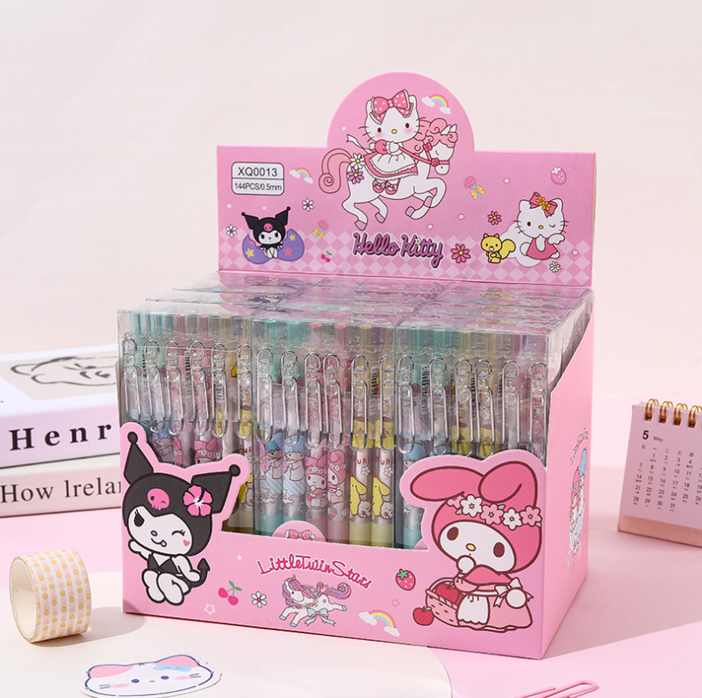 12 PCS Cartoon Unisex Pens, 0.5mm Nib Press Pen, Smooth and Comfortable