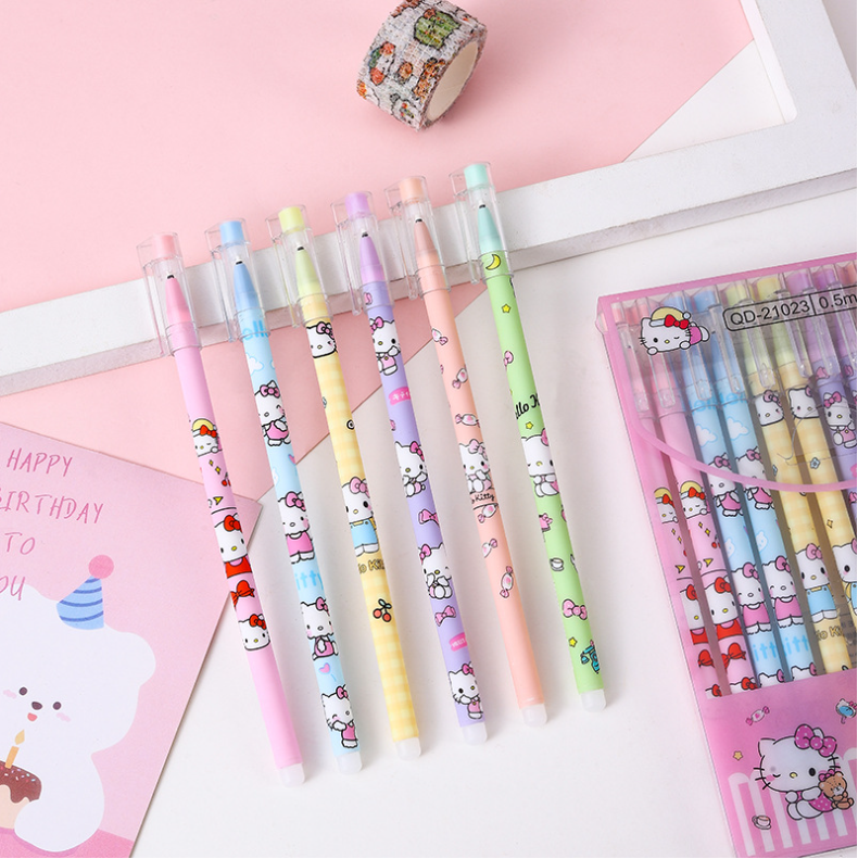 12 PCS Cute Unisex Pens, 0.5mm Nib Press Pen, Smooth and Comfortable