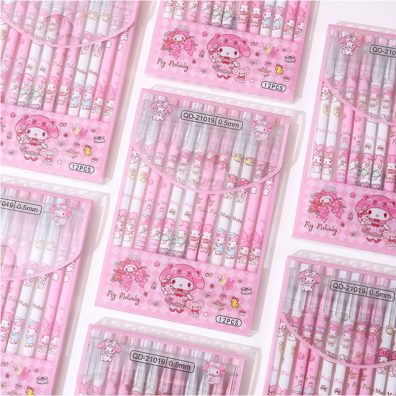 12 PCS Cute Unisex Pens, 0.5mm Nib Press Pen, Smooth and Comfortable