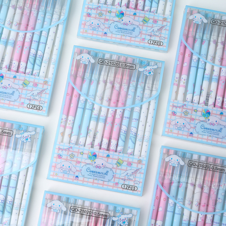 12 PCS Cute Unisex Pens, 0.5mm Nib Press Pen, Smooth and Comfortable