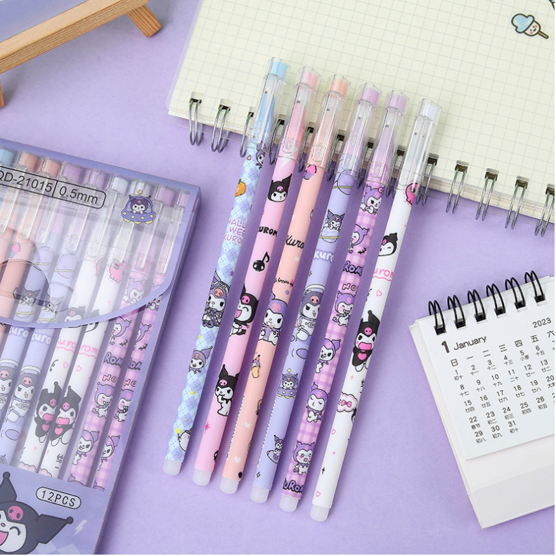 12 PCS Cute Unisex Pens, 0.5mm Nib Press Pen, Smooth and Comfortable