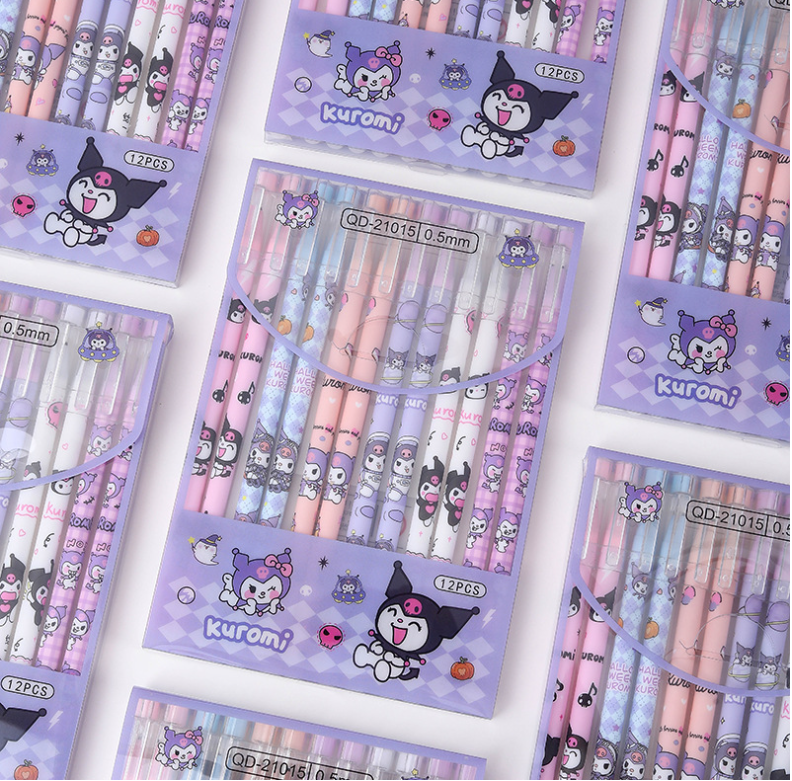 12 PCS Cute Unisex Pens, 0.5mm Nib Press Pen, Smooth and Comfortable