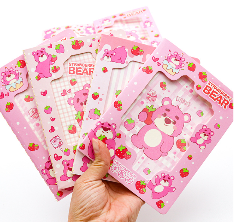 104 Sheets Mini Cute Handaccount Notebook, Cartoon Handbook for Students, Home, Office