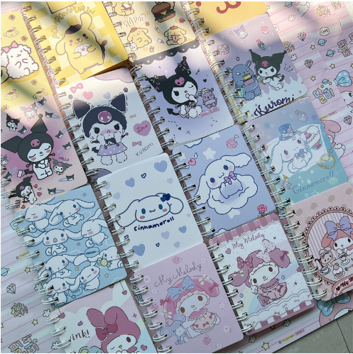 4PCS/160 Sheets Mini Cute Handaccount Notebook, Cartoon Handbook for Students, Home, Office
