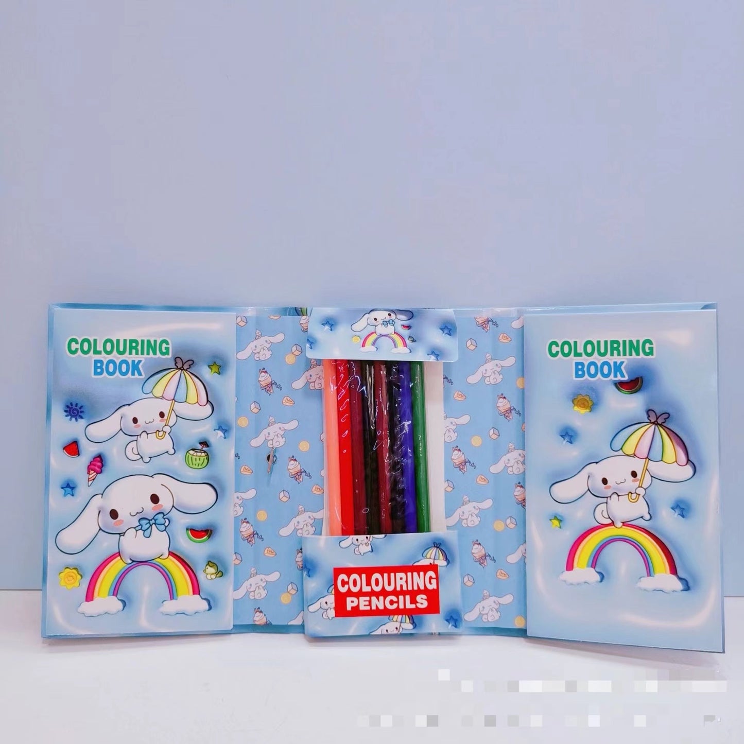 4 Character Coloring Book with Color Pencil