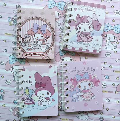 4PCS/160 Sheets Mini Cute Handaccount Notebook, Cartoon Handbook for Students, Home, Office